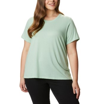 Columbia T-Shirt Dames, Solar Shield Short Sleeve Plus Size Mintgroen, 16QBZEJIW